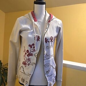 Stylish Cream and Red Women's Jacket